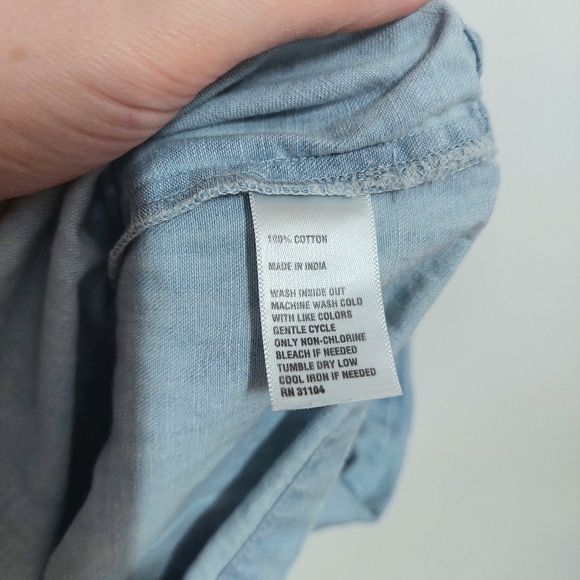 True Craft Light Blue Denim Dress Cotton Western Festival Date Night Sexy Large - Picture 5 of 6